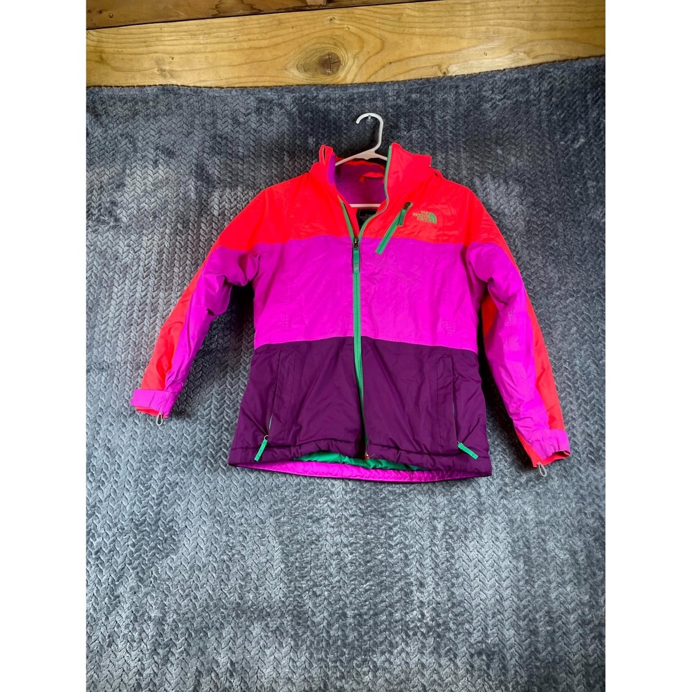 The North Face Jacket Girls M 10/12 Pink Purple Colorblock Mock Neck Full Zip